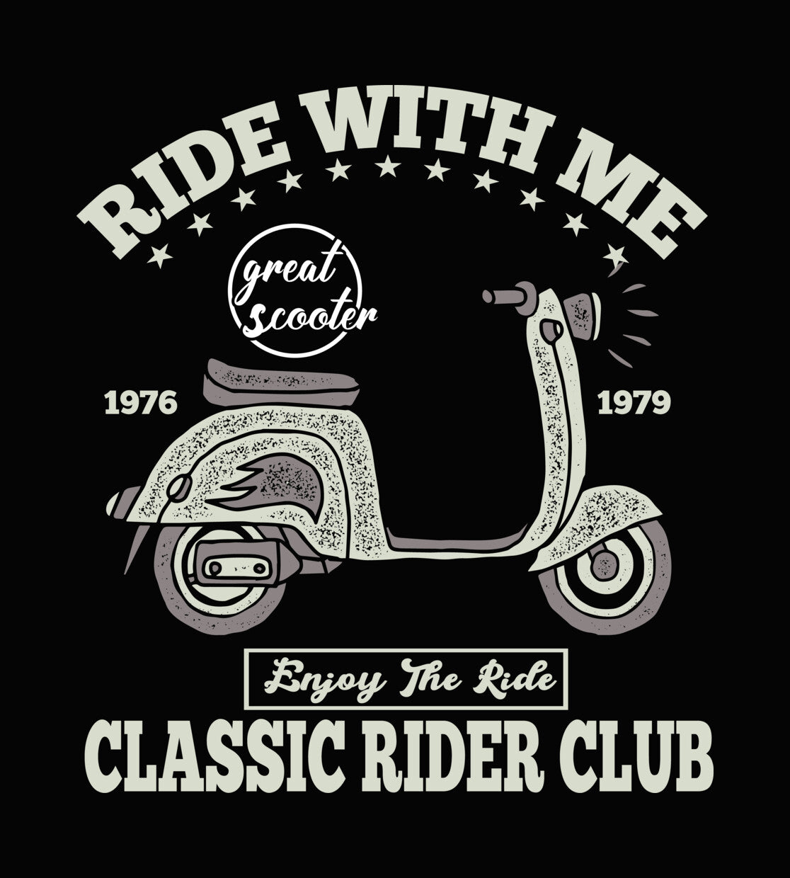 Classic Rider Club Scooter DTF Transfer