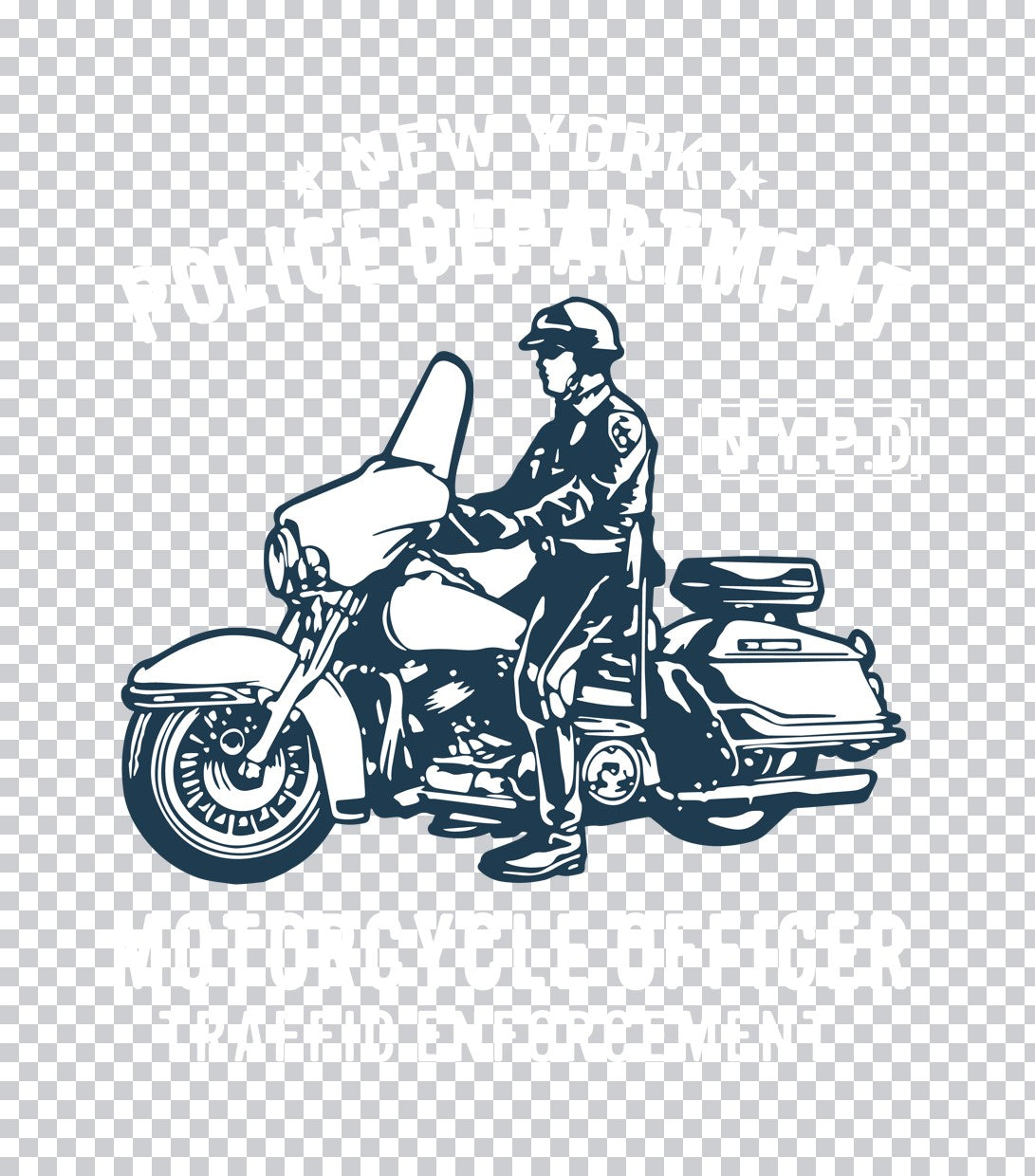 Police Officer Motorcycle Graphic DTF Transfer