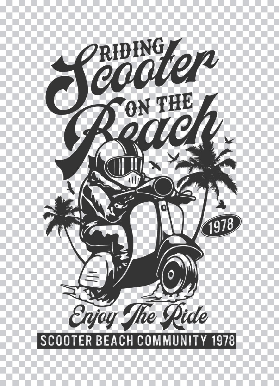 Retro Scooter Beach 1978 DTF Transfer