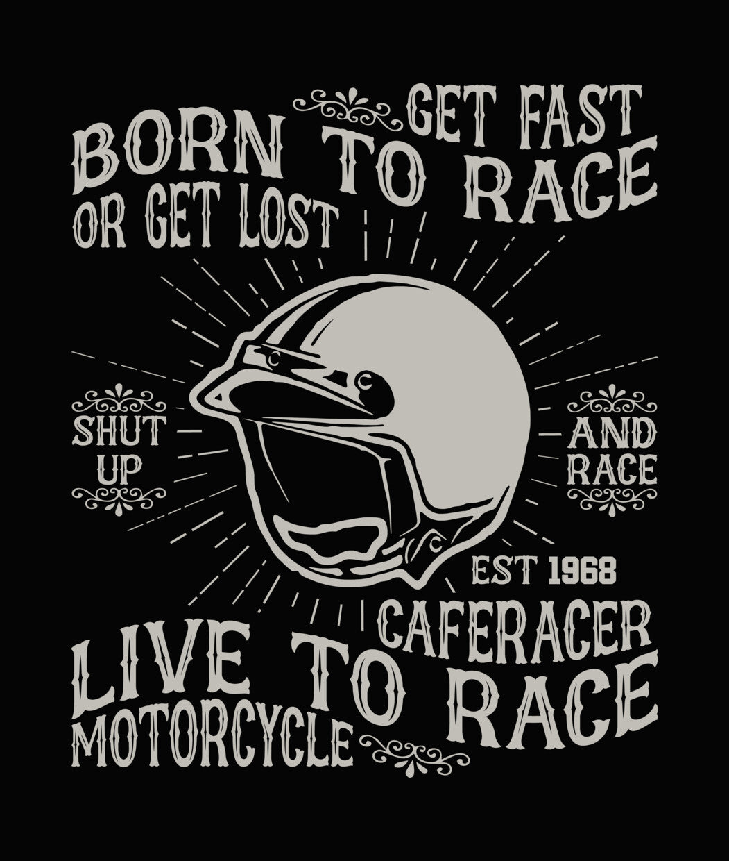 Cafe Racer Born to Race DTF Transfer