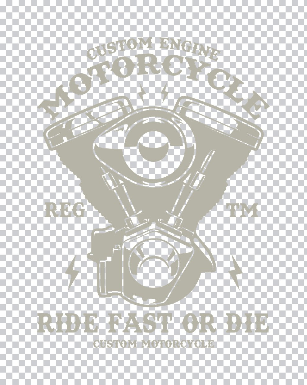Custom Motorcycle Engine DTF Transfer