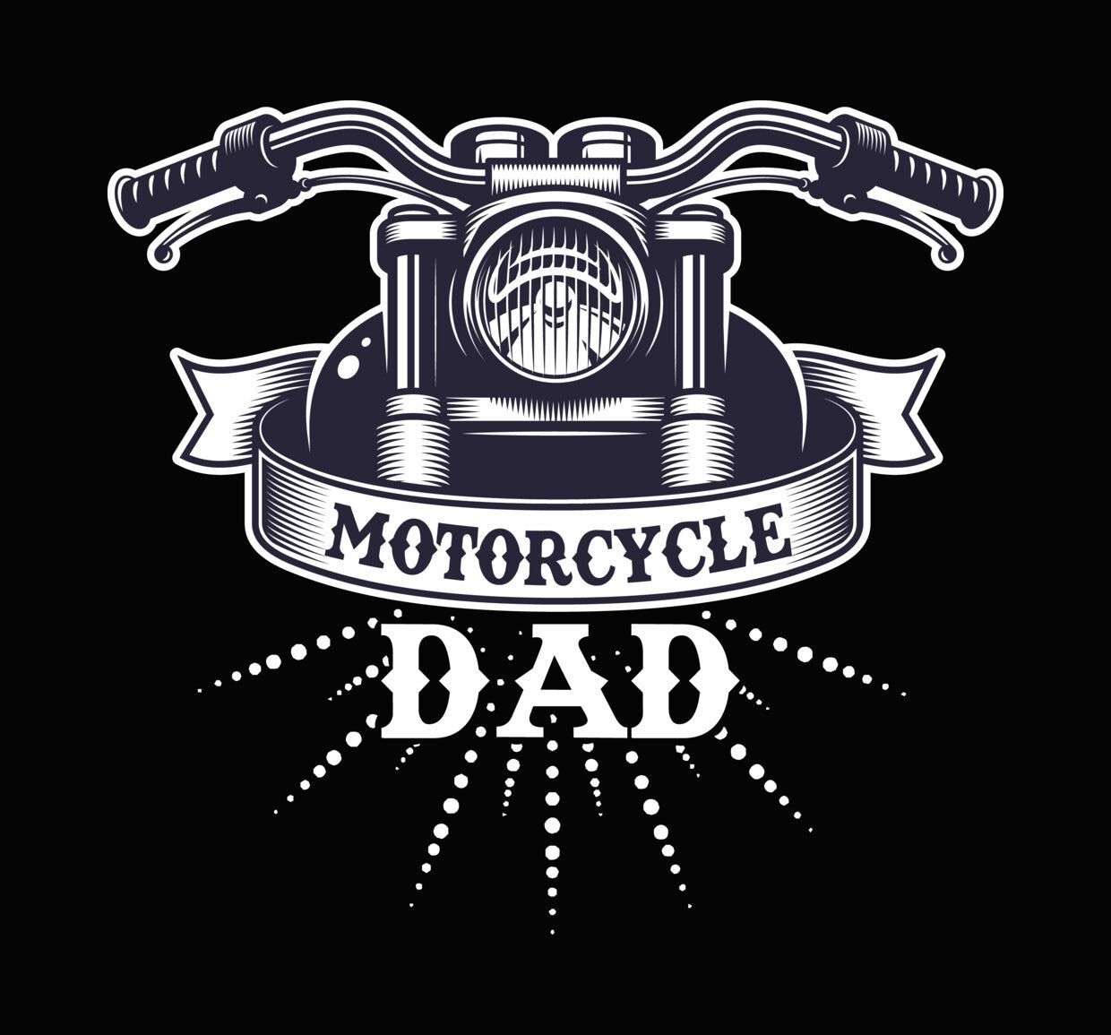 Vintage Motorcycle Front View DTF Transfer