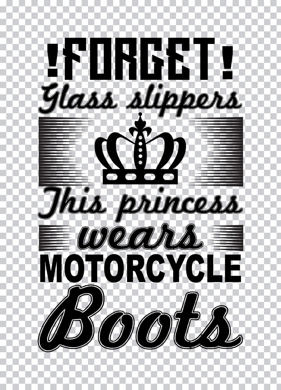 Princess Wears Motorcycle Boots DTF Transfer