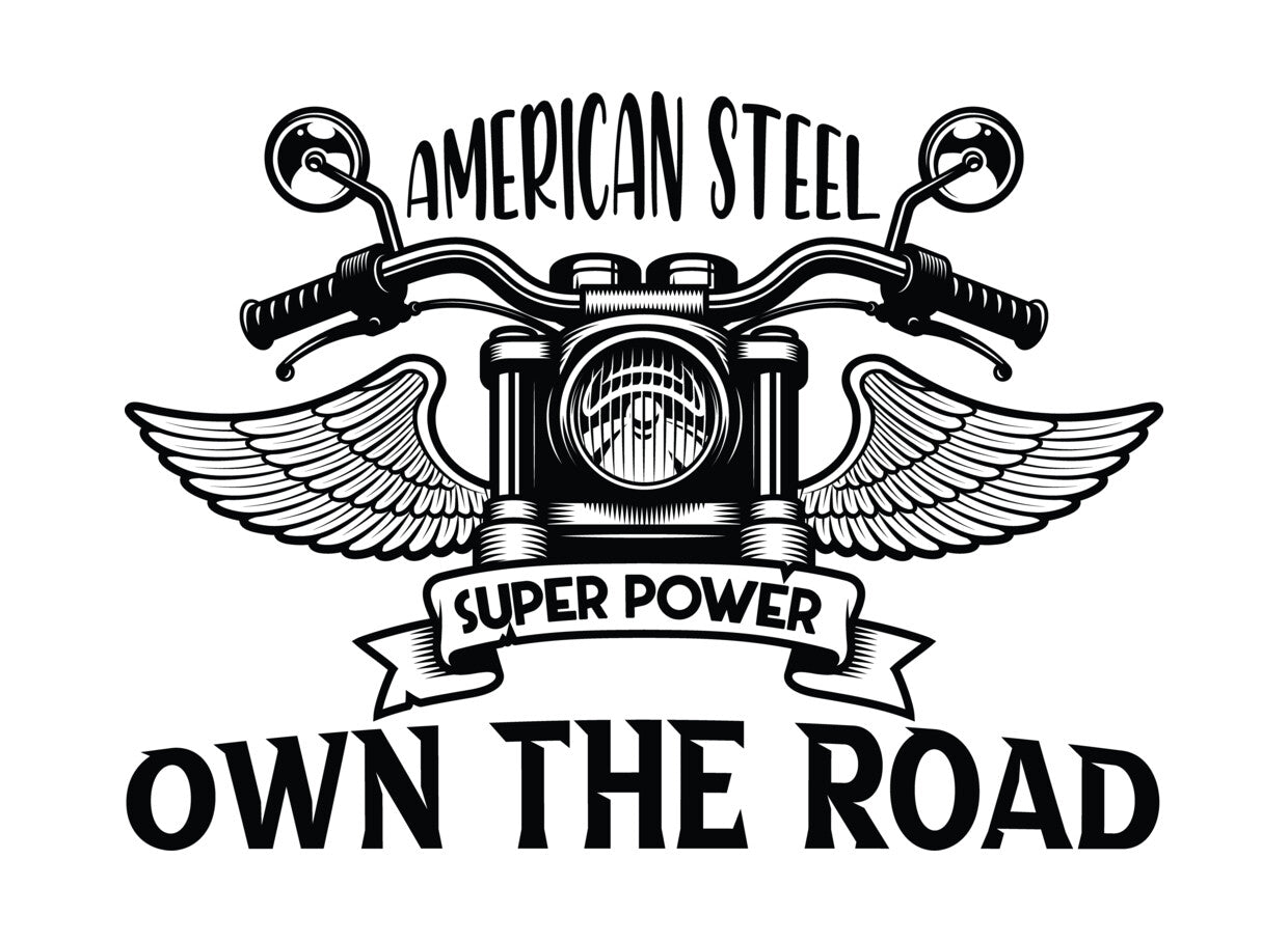 American Steel Motorcycle Wings DTF Transfer