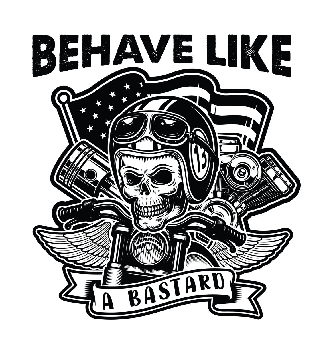 Rebel Biker Skull Flag DTF Transfer