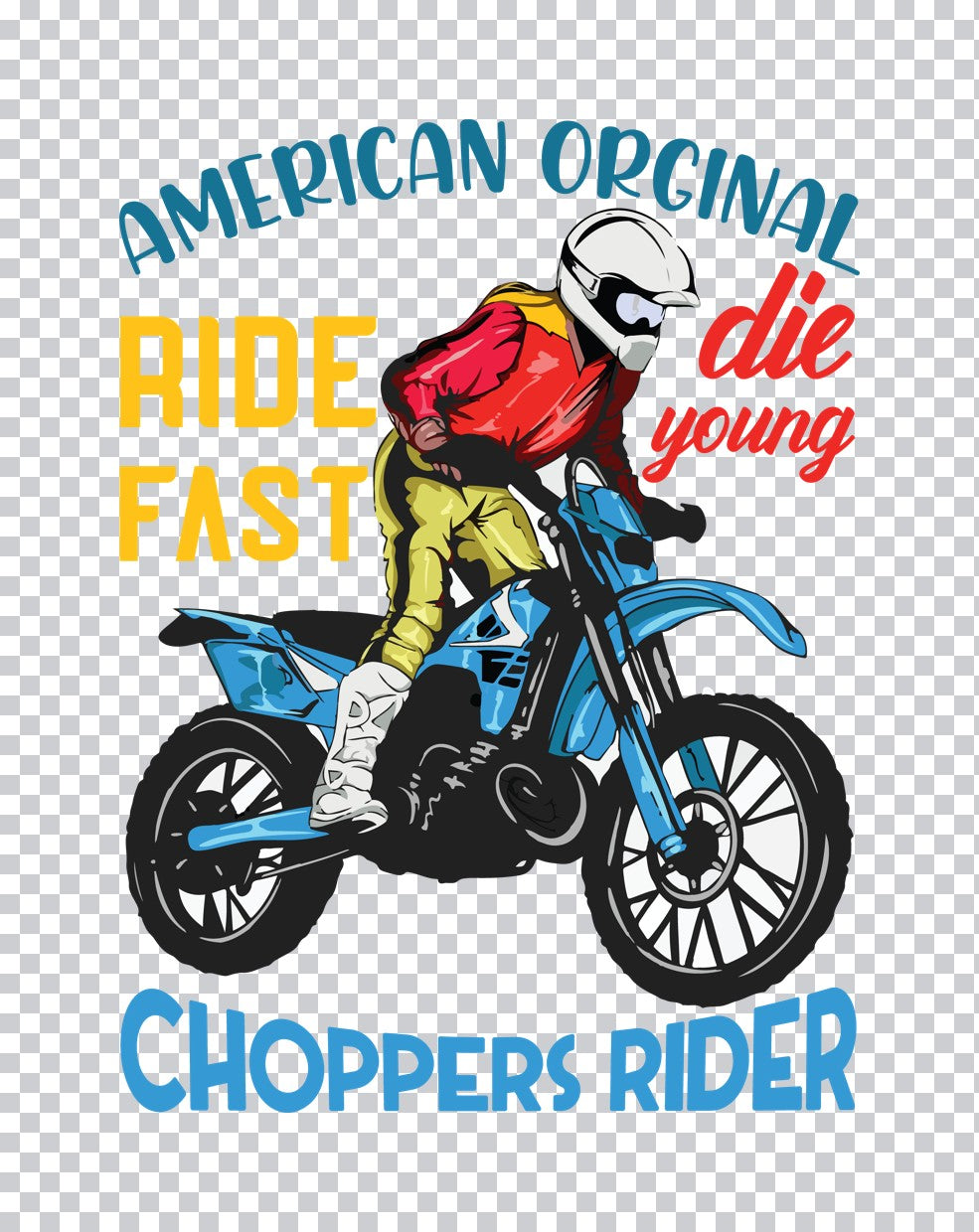 American Dirt Bike Rider DTF Transfer