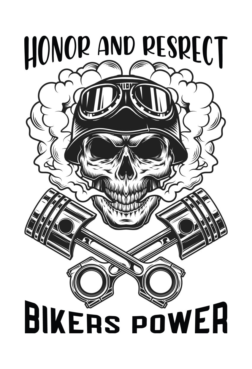 Biker Skull With Pistons DTF Transfer