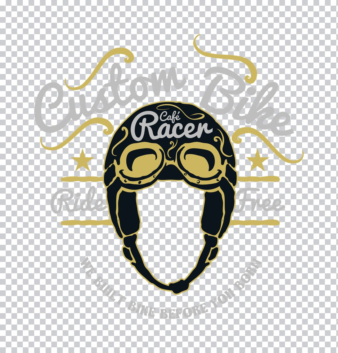 Custom Cafe Racer Helmet DTF Transfer