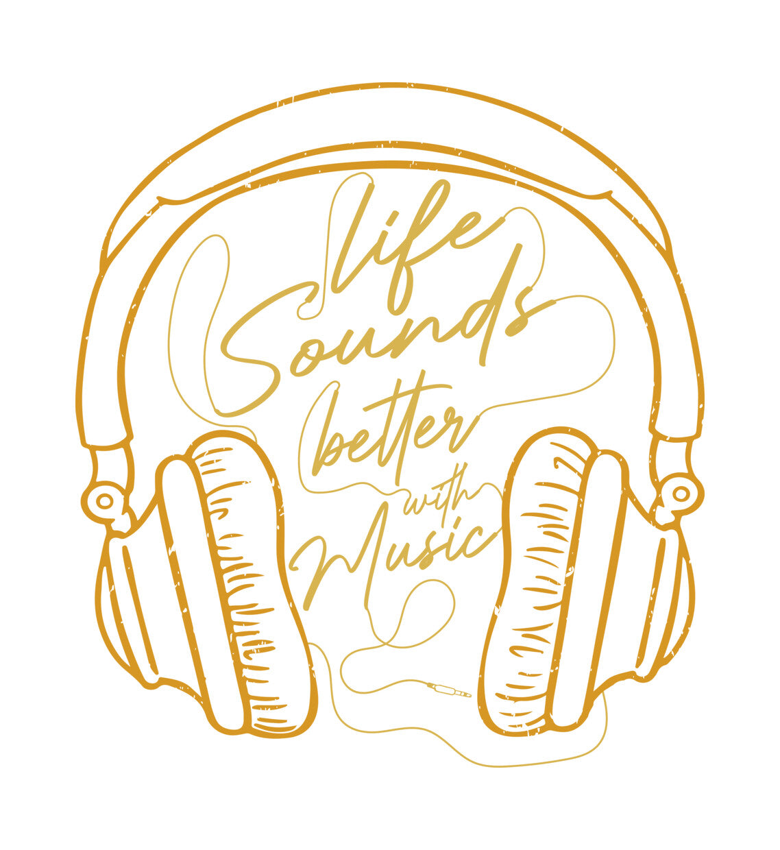 Life Sounds Better With Music DTF Transfer