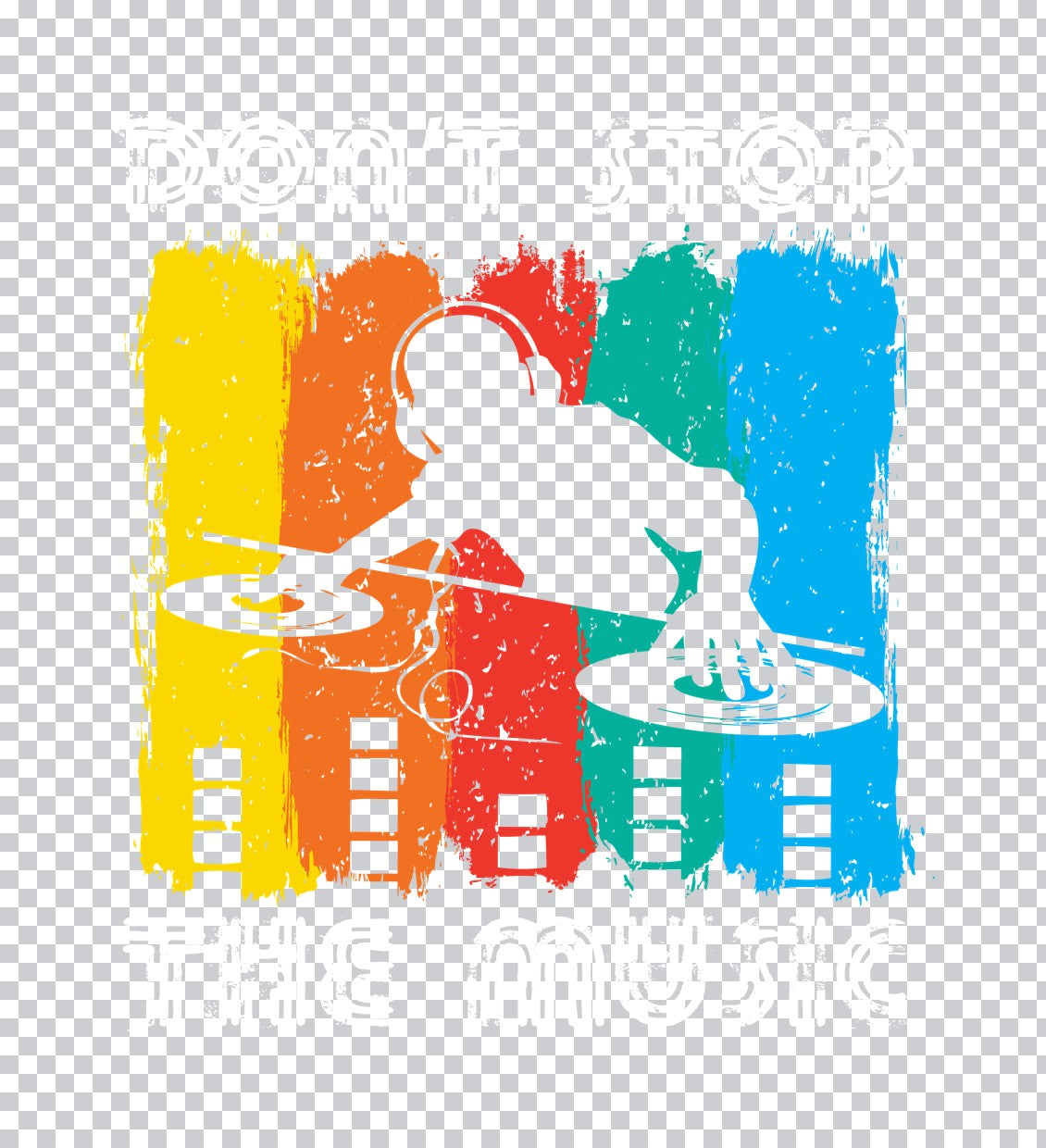 DJ Turntable Retro Grunge DTF Transfer