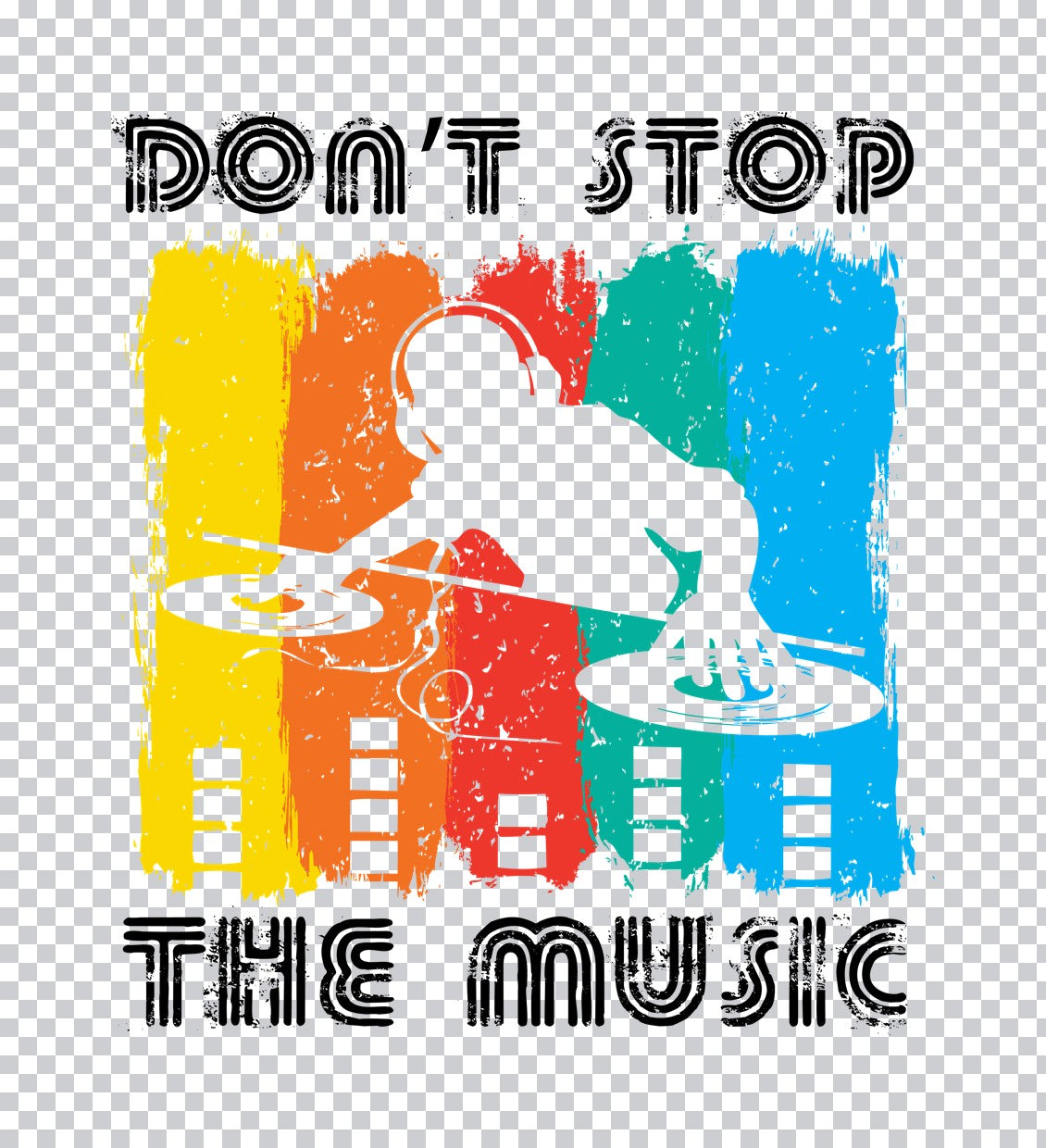 Don't Stop The Music Turntable DTF Transfer