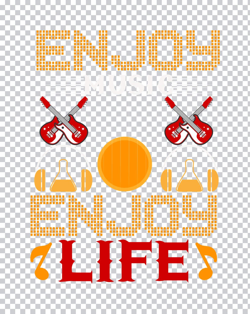Enjoy Music Enjoy Life Guitar DTF Transfer