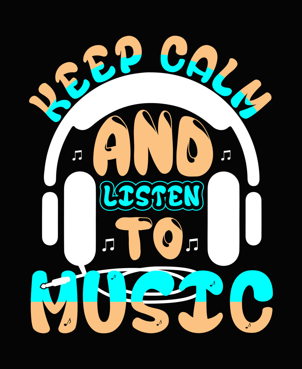 Keep Calm and Listen to Music DTF Transfer