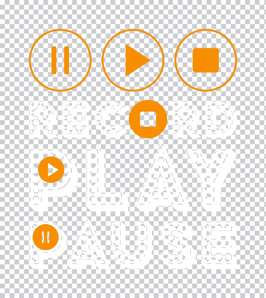 Music Player Control Symbols DTF Transfer