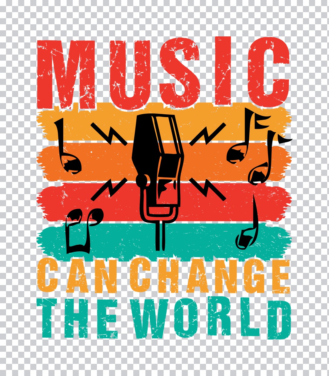 Retro Music Can Change The World DTF Transfer