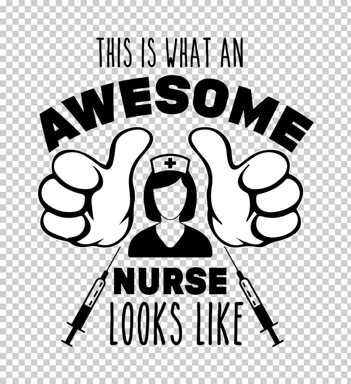 Awesome Nurse Silhouette DTF Transfer