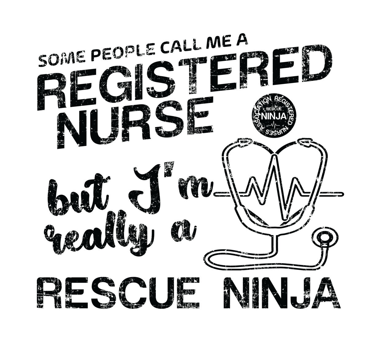 Registered Nurse Rescue Ninja DTF Transfer