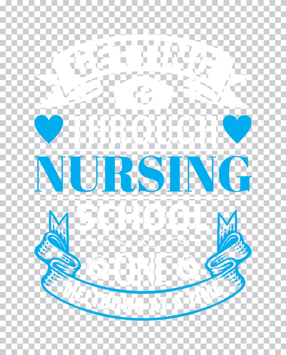Nursing Heart Ribbon DTF Transfer