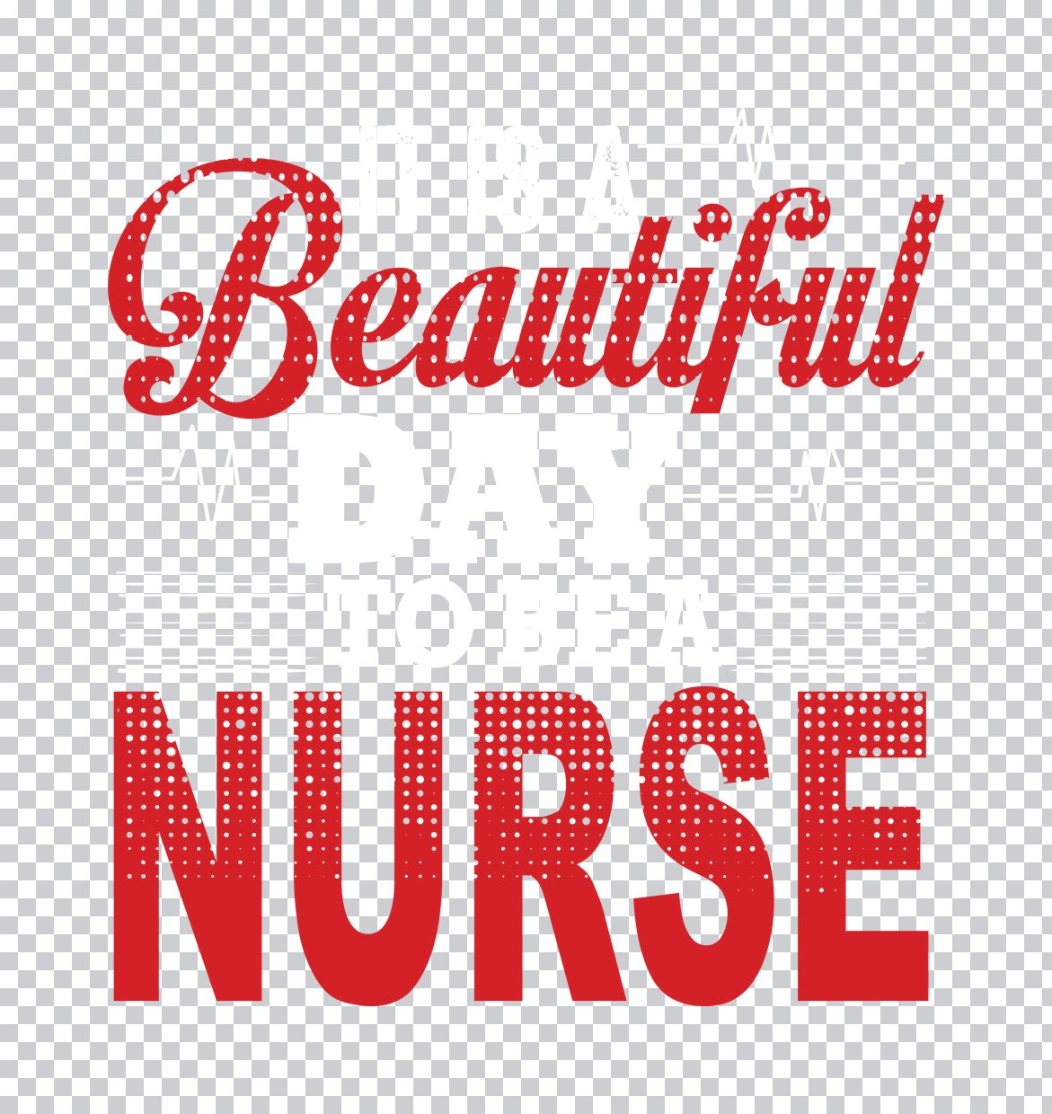 Beautiful Nurse Red Typography DTF Transfer