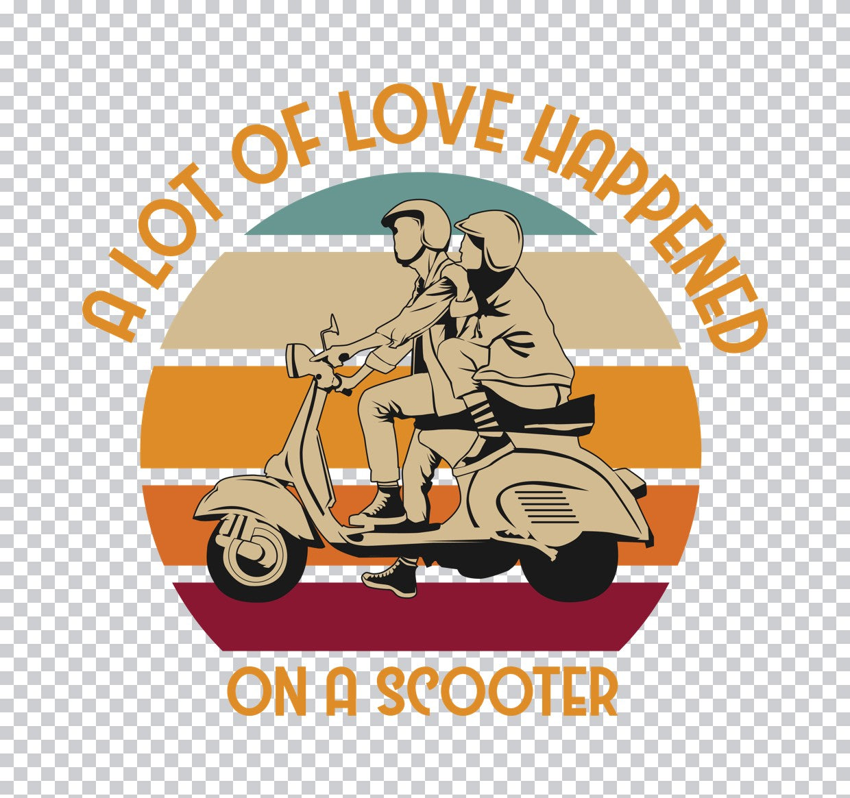 A Lot Of Love Happened On A Scooter DTF Transfer