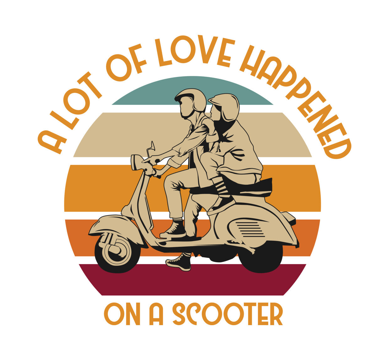 A Lot Of Love Happened On A Scooter DTF Transfer