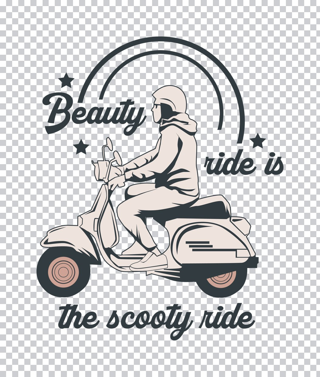 Beauty Is The Scooty Ride DTF Transfer