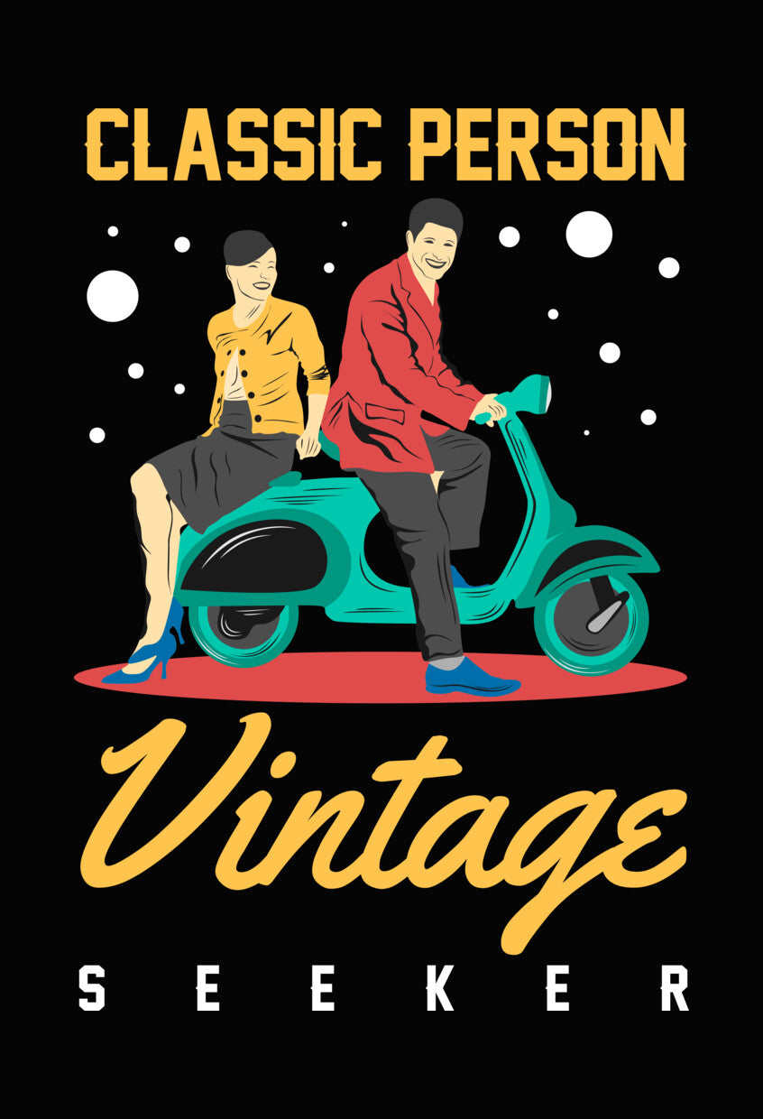 Classic Vintage Scooter Couple DTF Transfer