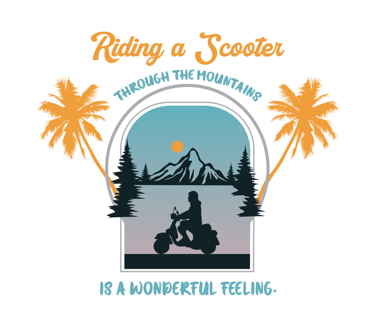 Mountain Scooter Adventure DTF Transfer