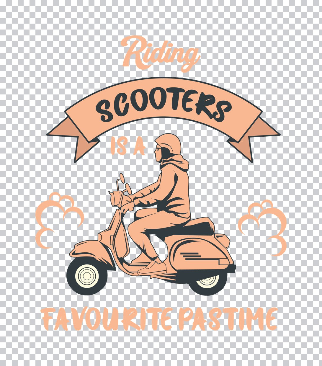 Riding Scooters Pastime DTF Transfer