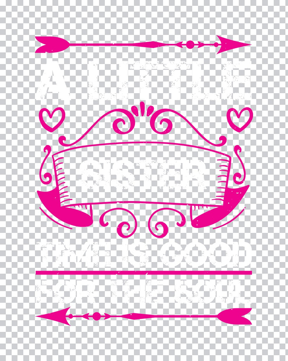 Pink Floral Banner and Arrow DTF Transfer