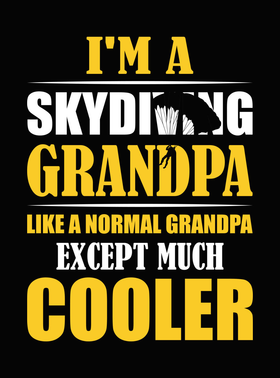 Cooler Grandpa Skydiver Typography DTF Transfer