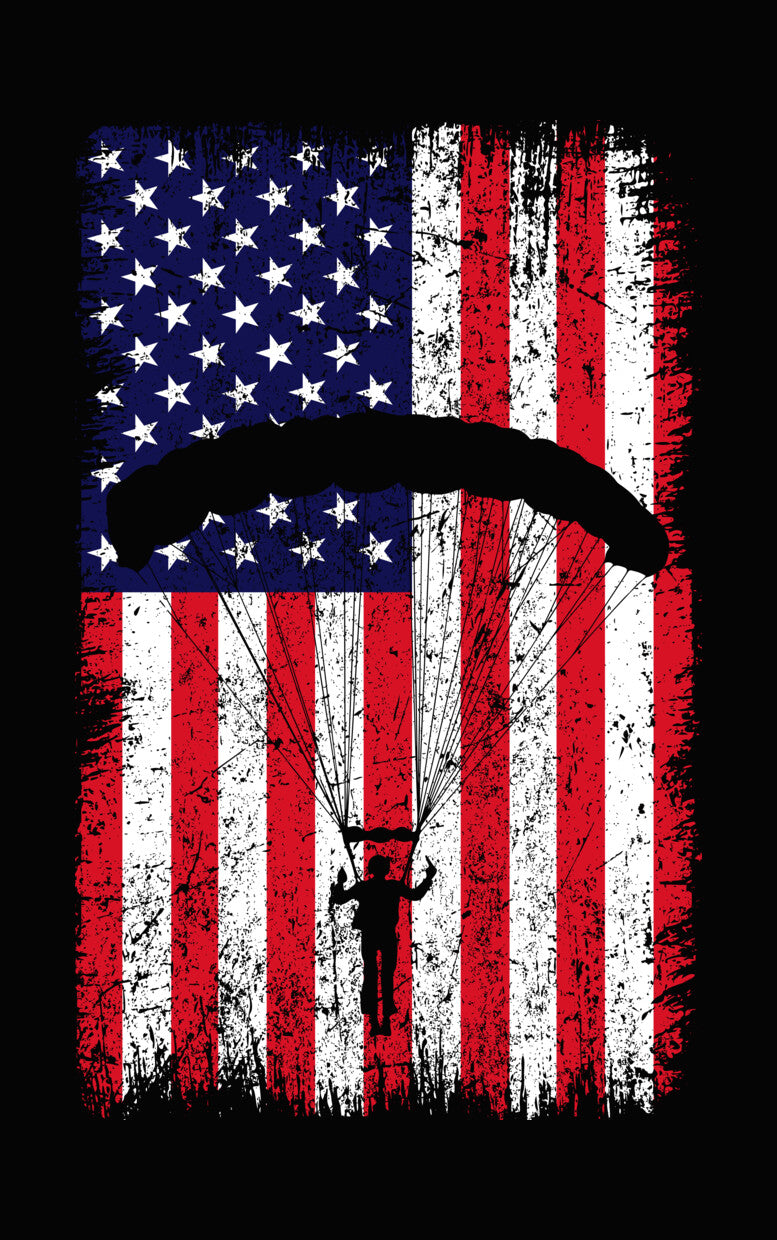 Patriotic Distressed Flag Skydiving DTF Transfer