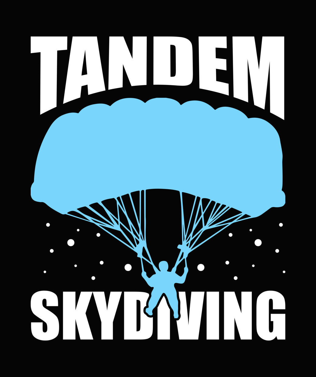 Skydiving Parachute Silhouette DTF Transfer