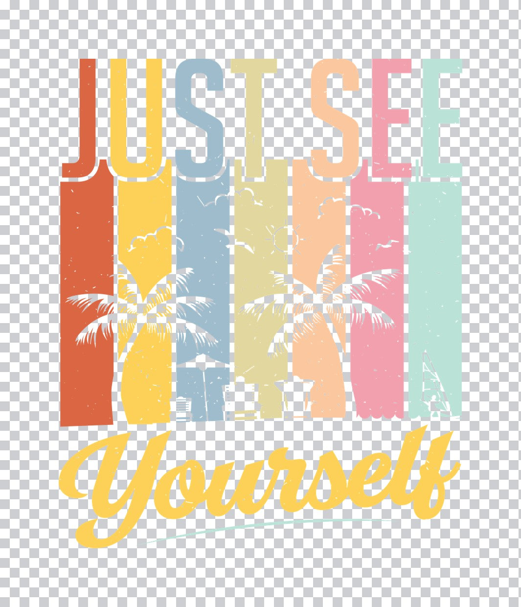 Retro Sunset Beach Vibes DTF Transfer
