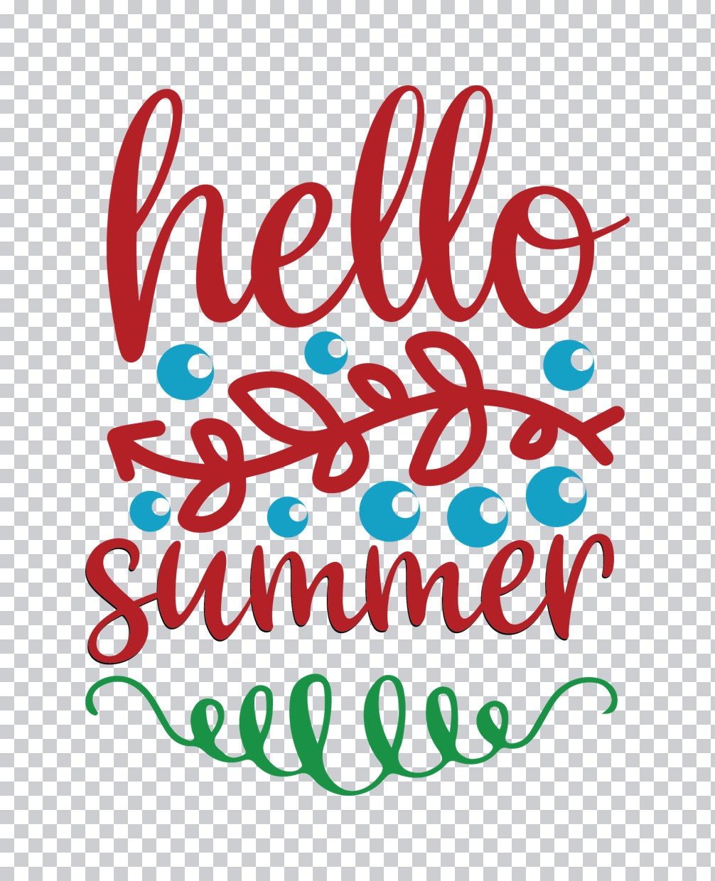 Hello Summer Floral Script DTF Transfer