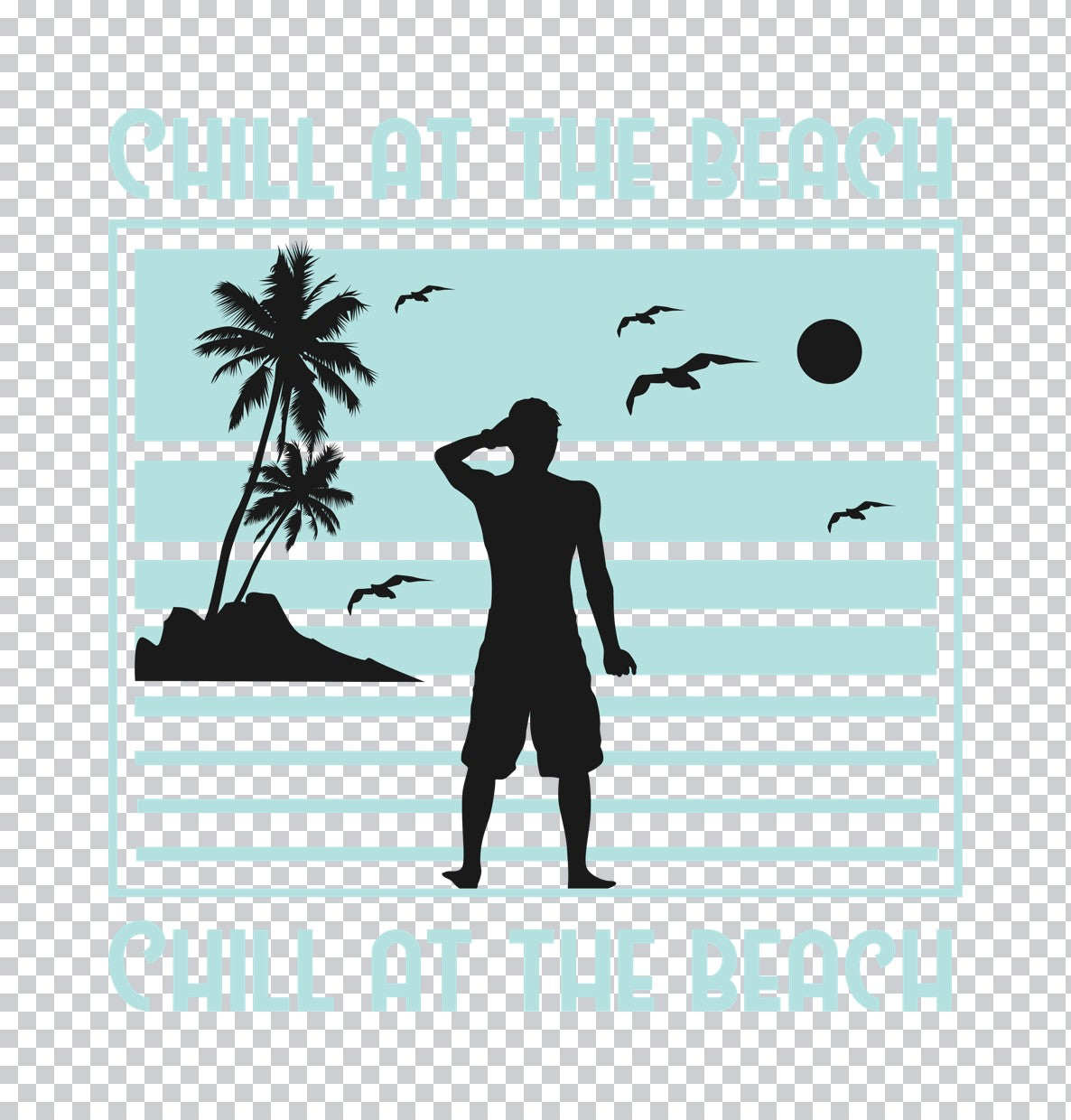 Chill At The Beach Silhouette DTF Transfer