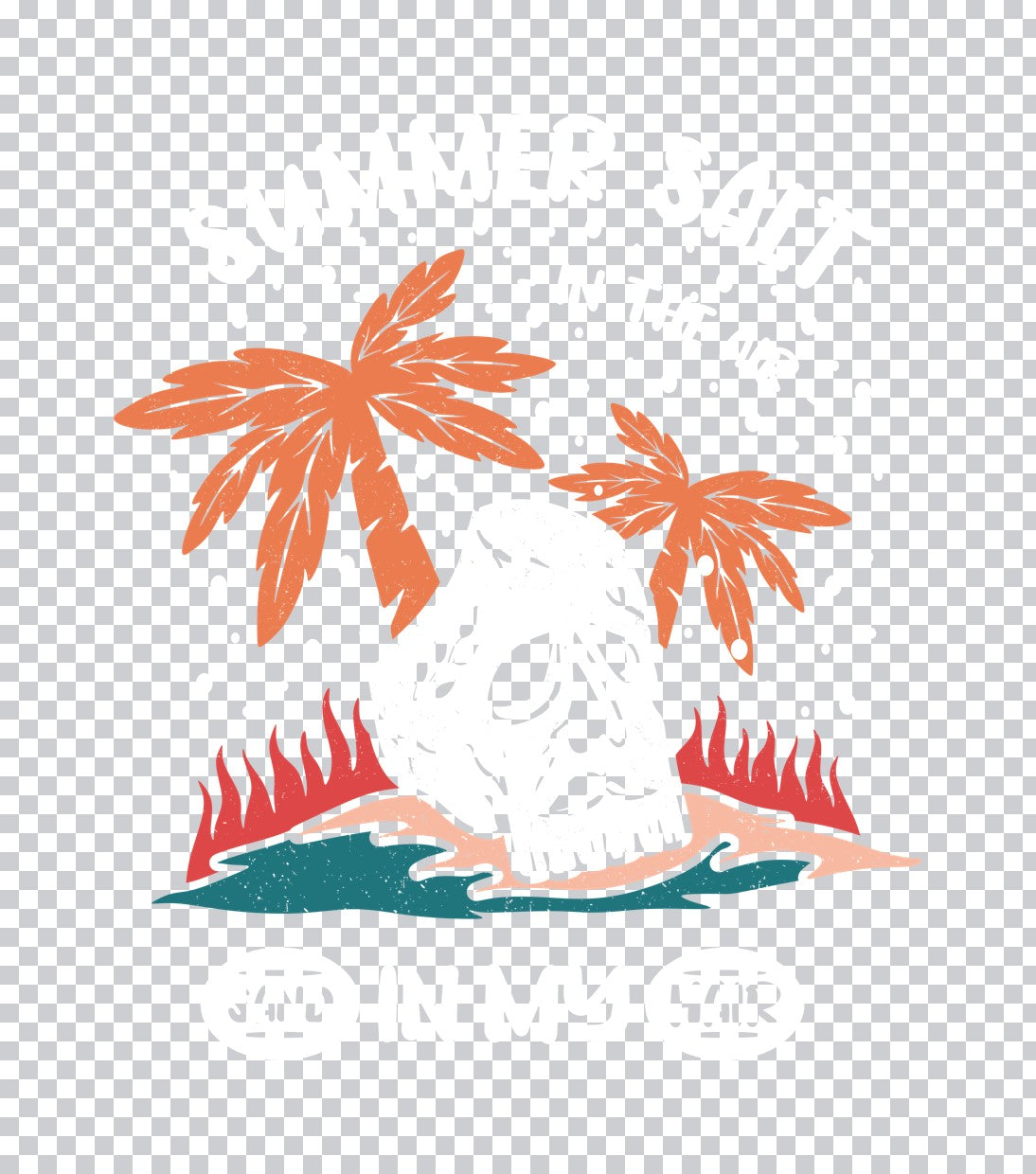 Palm Trees and Tropical Waves DTF Transfer