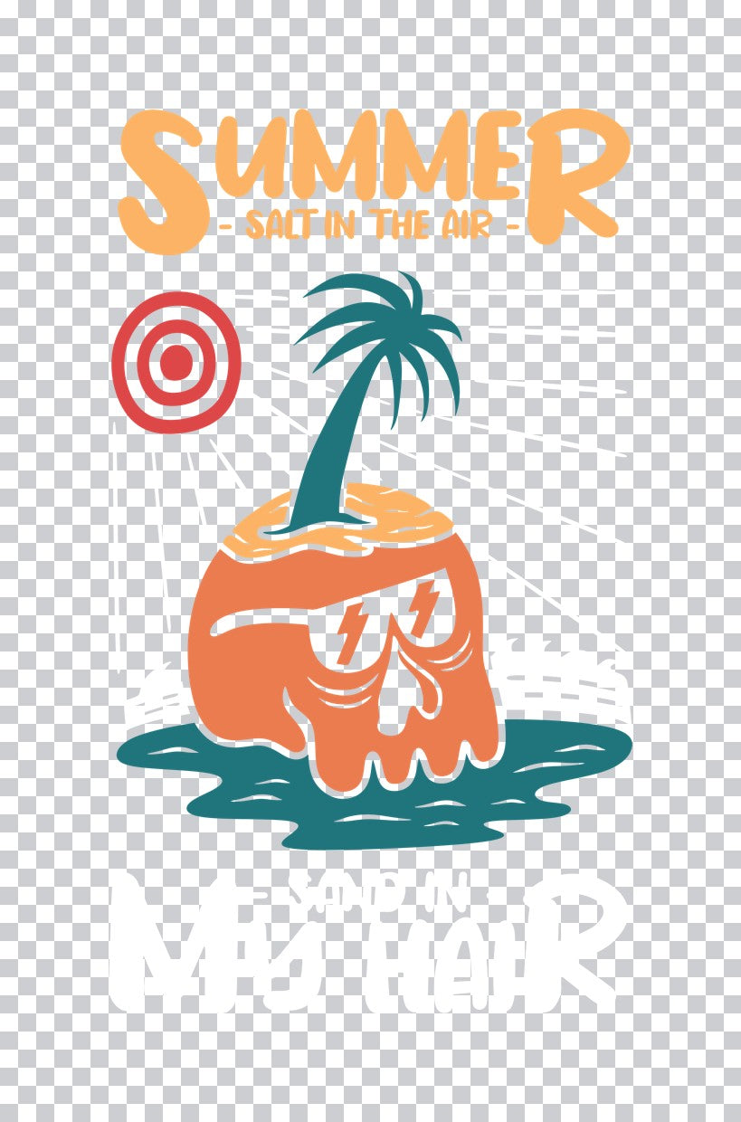 Summer Salt Melting Skull DTF Transfer