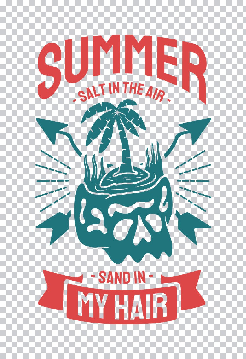 Summer Salt Skull Design DTF Transfer