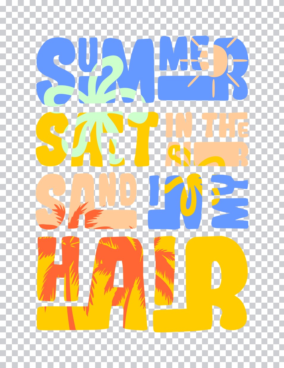 Colorful Summer Typography DTF Transfer