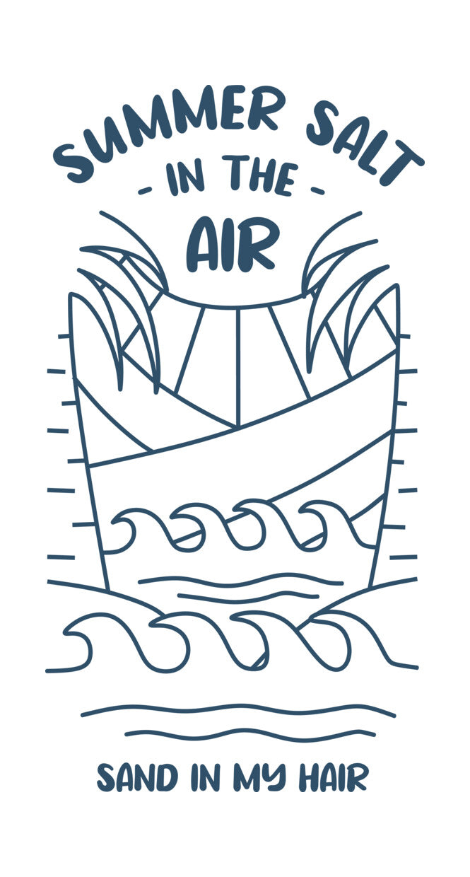 Summer Salt And Sand Line Art DTF Transfer
