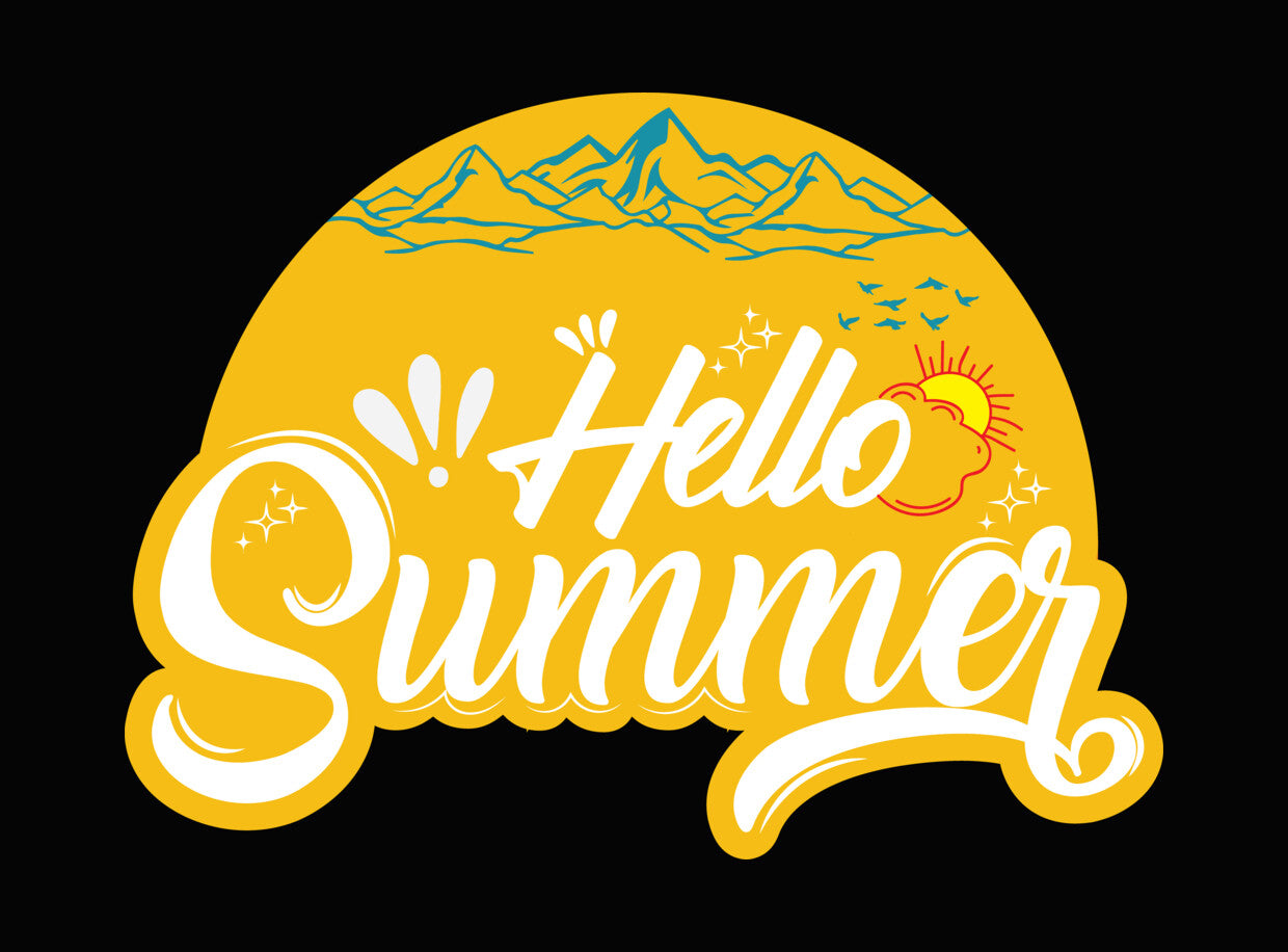 Hello Summer Mountain Landscape DTF Transfer