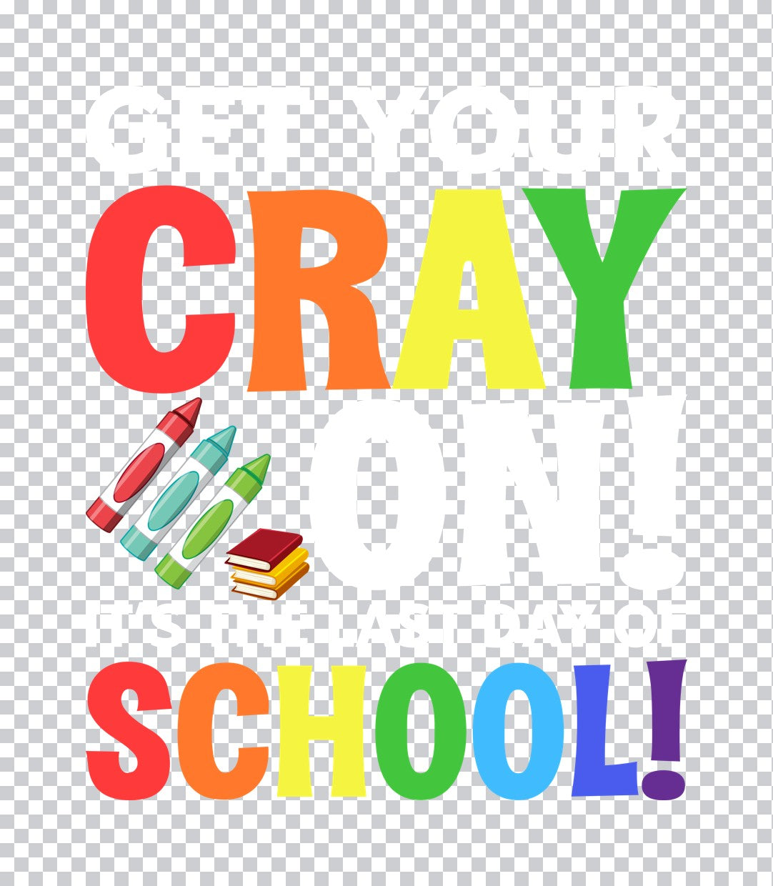 Cray School Colorful Crayon DTF Transfer