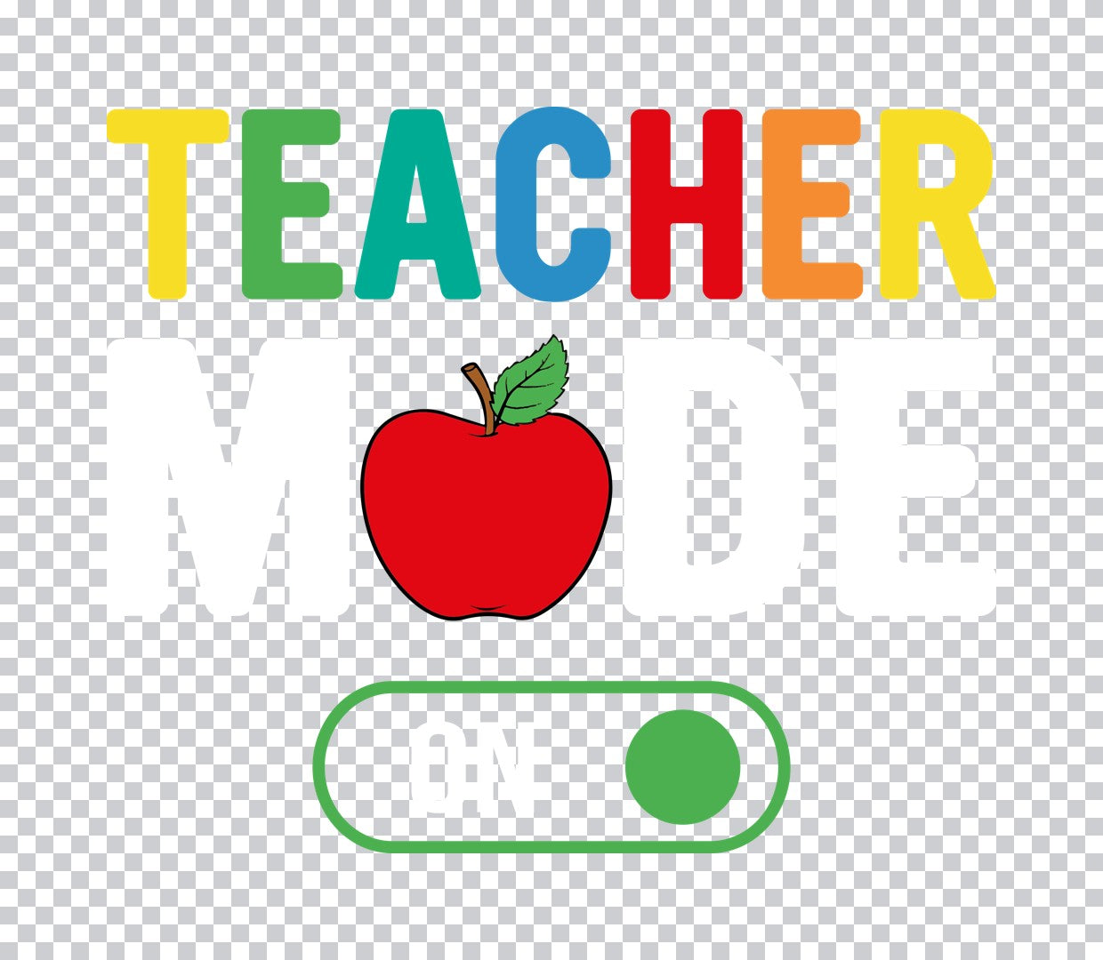 Teacher Apple Toggle Switch DTF Transfer