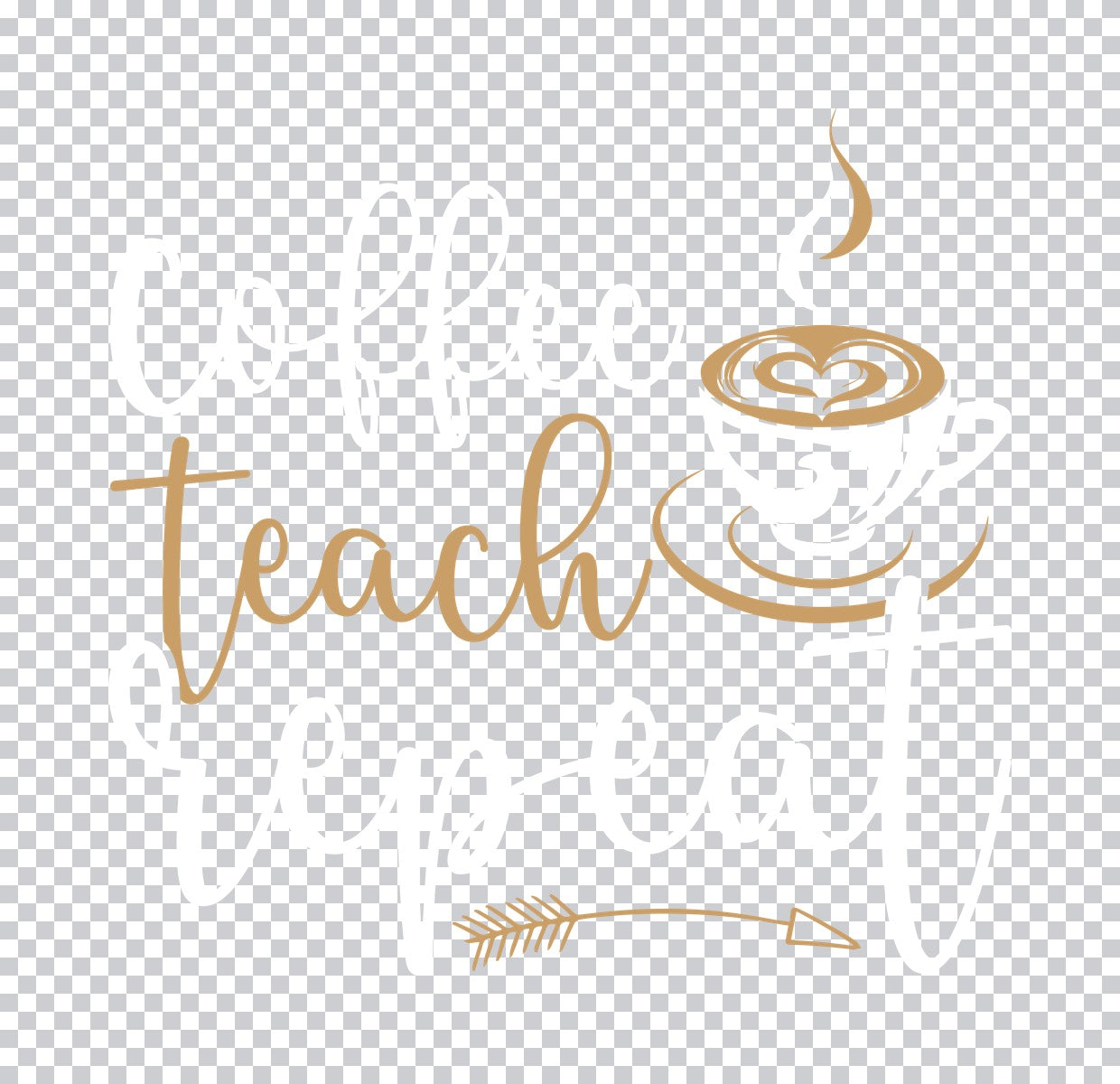 Teach Coffee Heart DTF Transfer