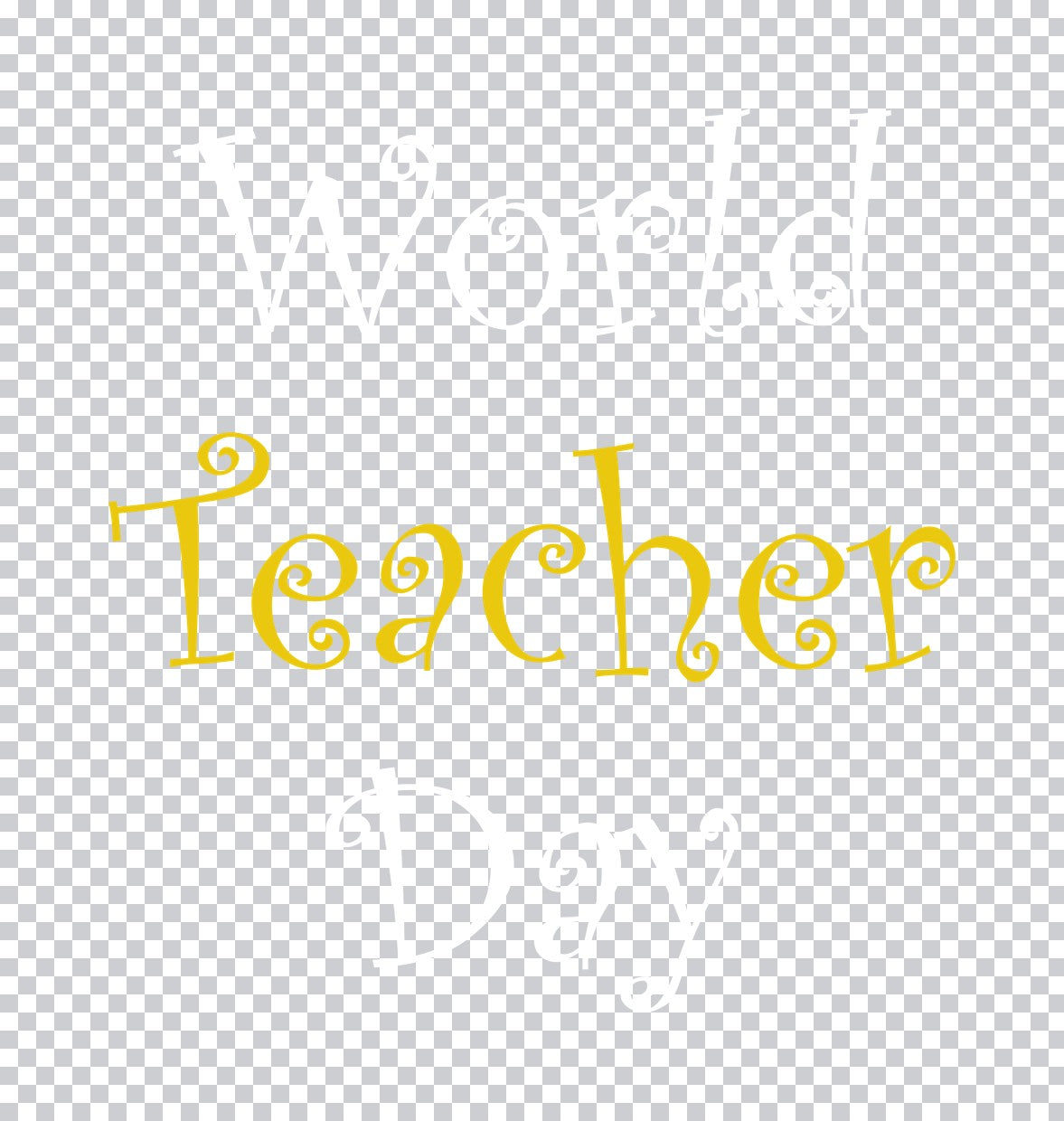 Whimsical Yellow Teacher Script DTF Transfer