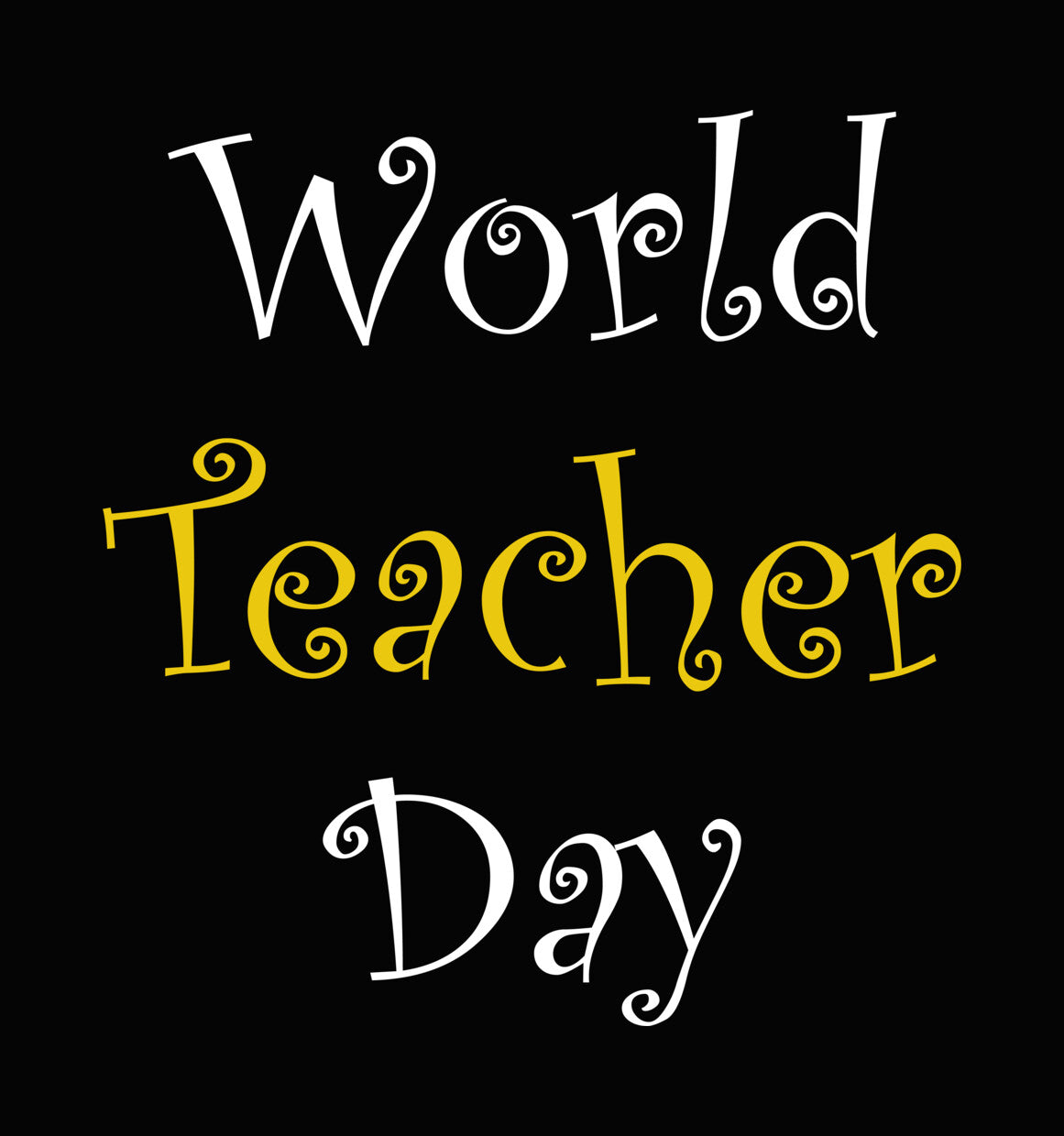 Whimsical Yellow Teacher Script DTF Transfer