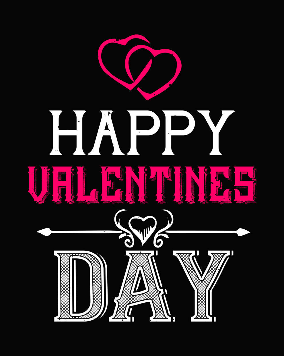 Happy Valentines Day Heart Arrow DTF Transfer