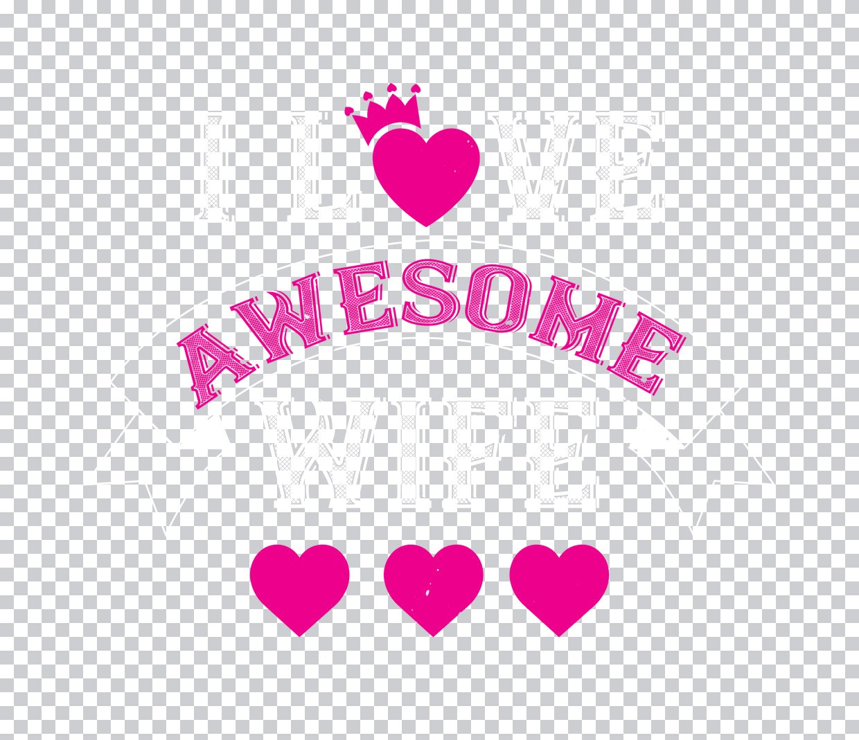 Awesome Heart Crown DTF Transfer