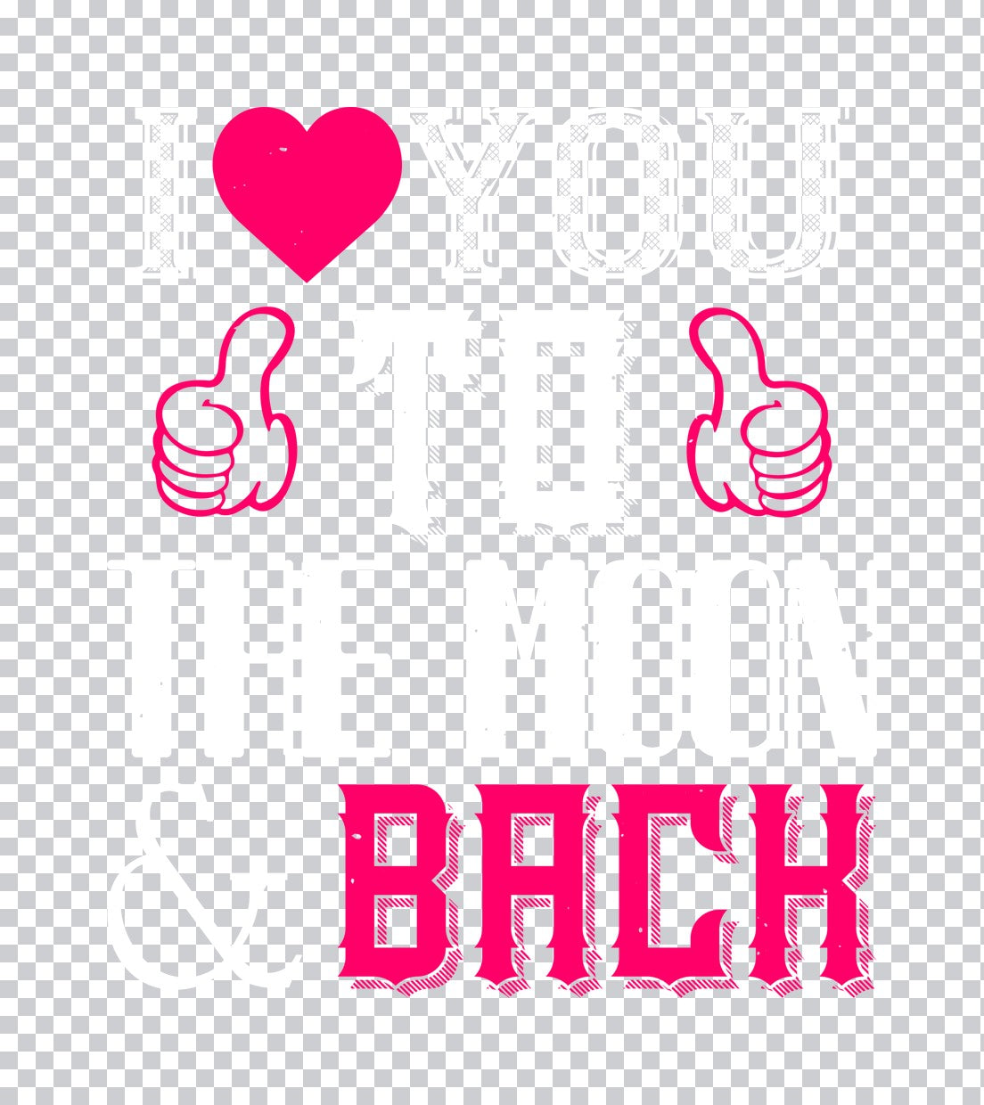 I Love You Back Heart DTF Transfer